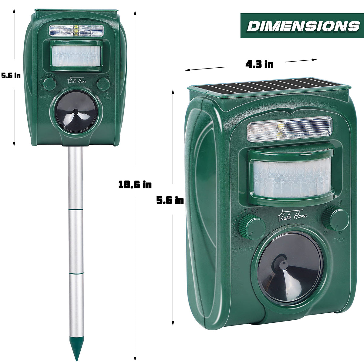Lulu Home Solar-powered deterrent with motion-activated LED flash deters animals