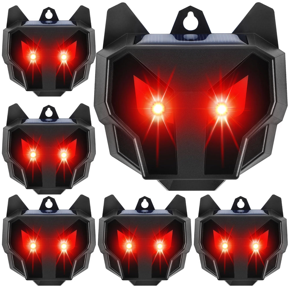 Lulu Home solar animal repeller front yard bundle deters wildlife with flashing red lights