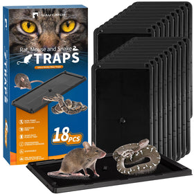 LULUCATCH 18-pack pre-baited glue traps ready for quick indoor placement.