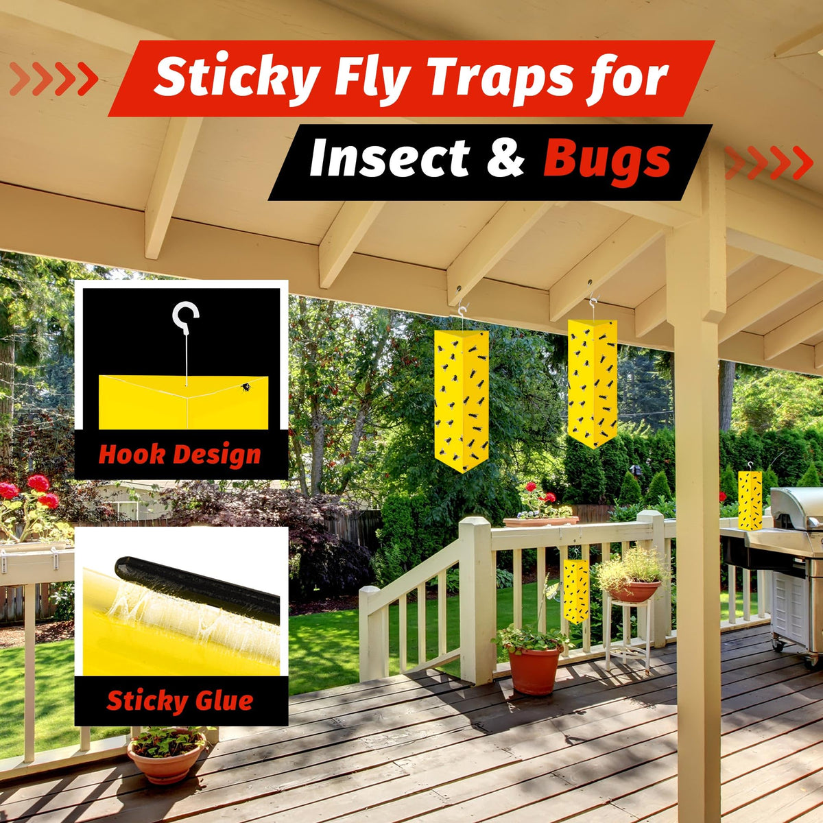 LULUCATCH fly trap pack side view showing compact storage and quick setup.