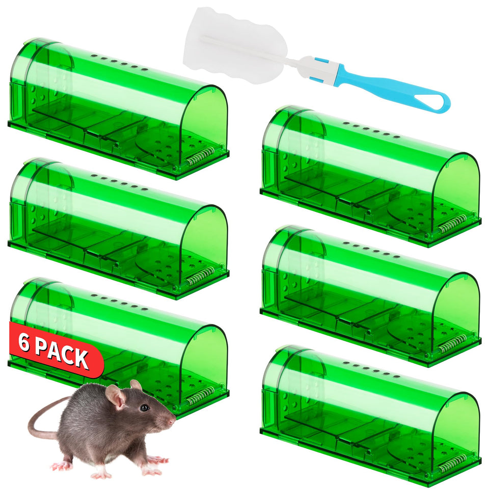 LULUCATCH humane mouse traps 6-pack in use for safe live capture.