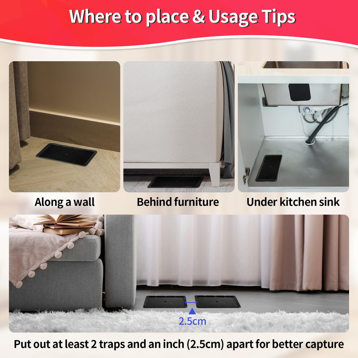 LULUCATCH indoor-use glue boards for home pest control.