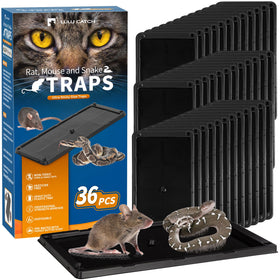 LULUCATCH sticky mouse trap with prebaited boards catches mice along walls