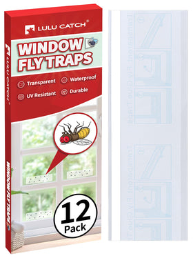 LULUCATCH window fly trap on glass captures indoor flies safely.