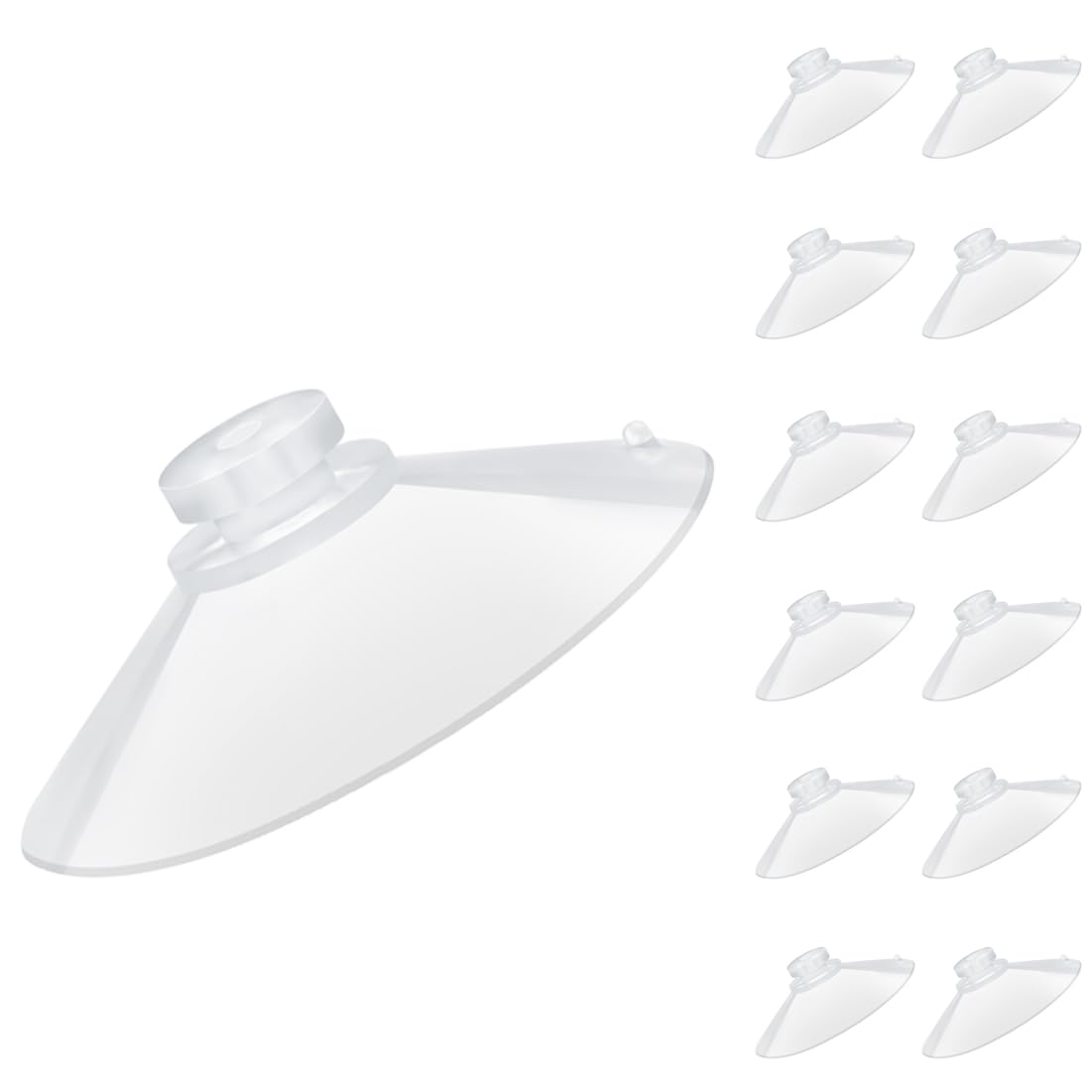 LuluEasy 12-piece large clear suction cups on glass surfaces for secure hanging