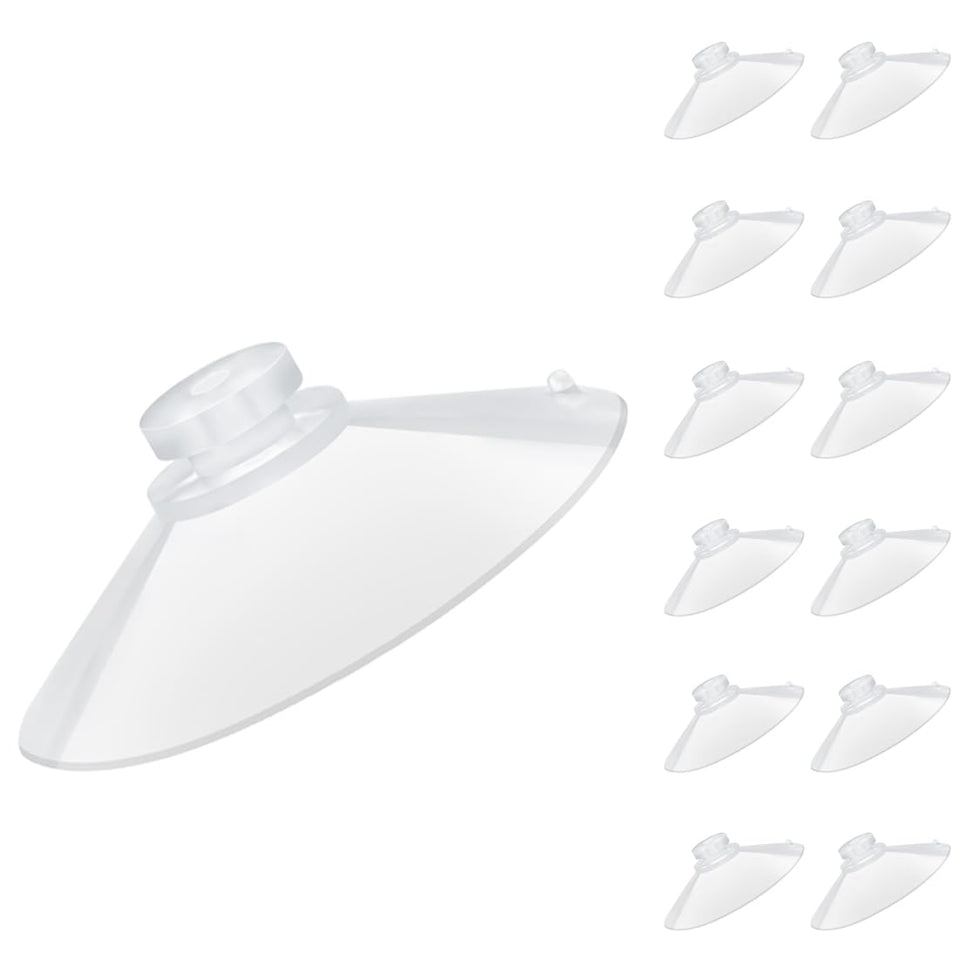 LuluEasy 12-piece large clear suction cups on glass surfaces for secure hanging