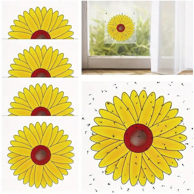 Lulurose Window Fly Trap Sunflower design protects kitchens by catching fruit flies safely