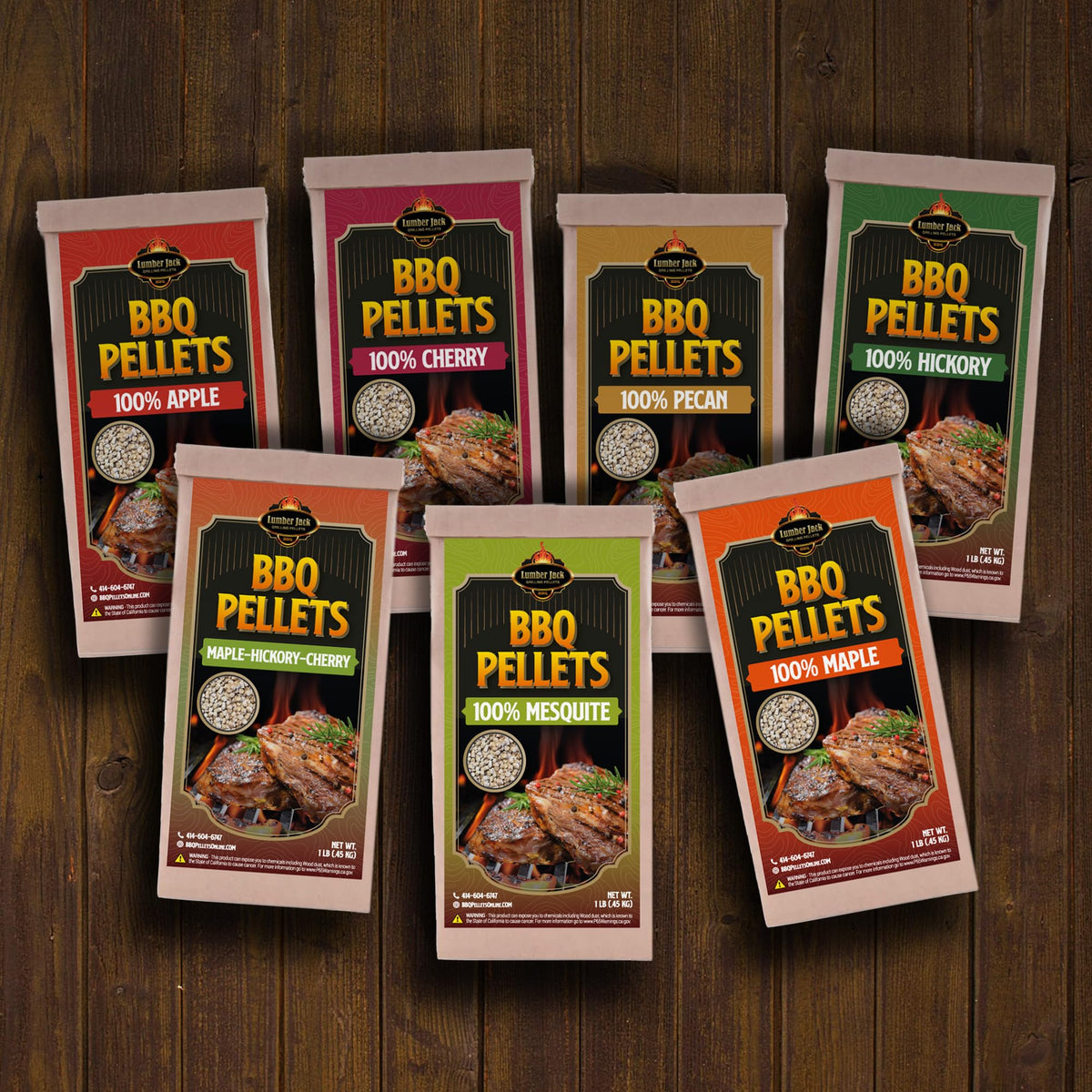 Lumber Jack Apple pellet bag ready for smoking rich beef and poultry