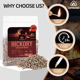 Lumberer 5lb hickory pellets pack for home grilling