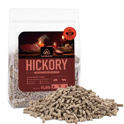 Lumberer Hickory wood pellets bag for beef and pork grilling with rich smoke