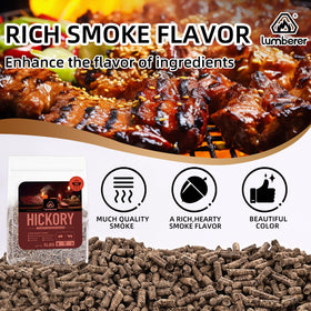 Lumberer Hickory wood pellets ideal for pork ribs with smoky glaze