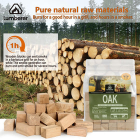 Lumberer Oak Smoking Chunks ready to enhance beef, pork, poultry, and cheeses