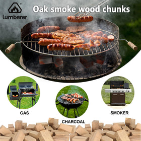Lumberer Oak Smoking Chunks packaging showing freshness-sealed 4-lb bag