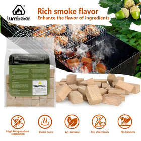 Lumberer Oak Smoking Chunks releasing clean smoke for healthier cooking