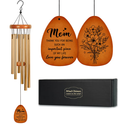 LUMELOOM wind chime with flowers and heart motif for charming garden decor.