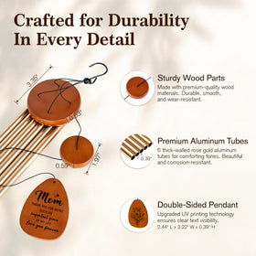 LUMELOOM wind chime pine wood craft adds natural warmth.