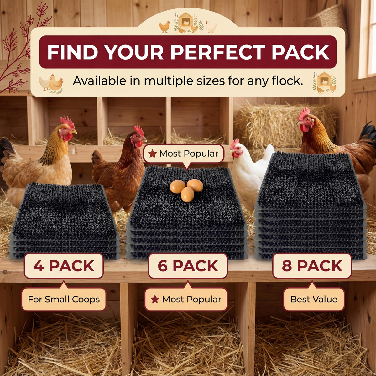 LUMERAM premium nesting mats suit any nesting box shape for tidy setups.