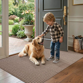 LUMI door mat with non-slip backing on a smooth floor