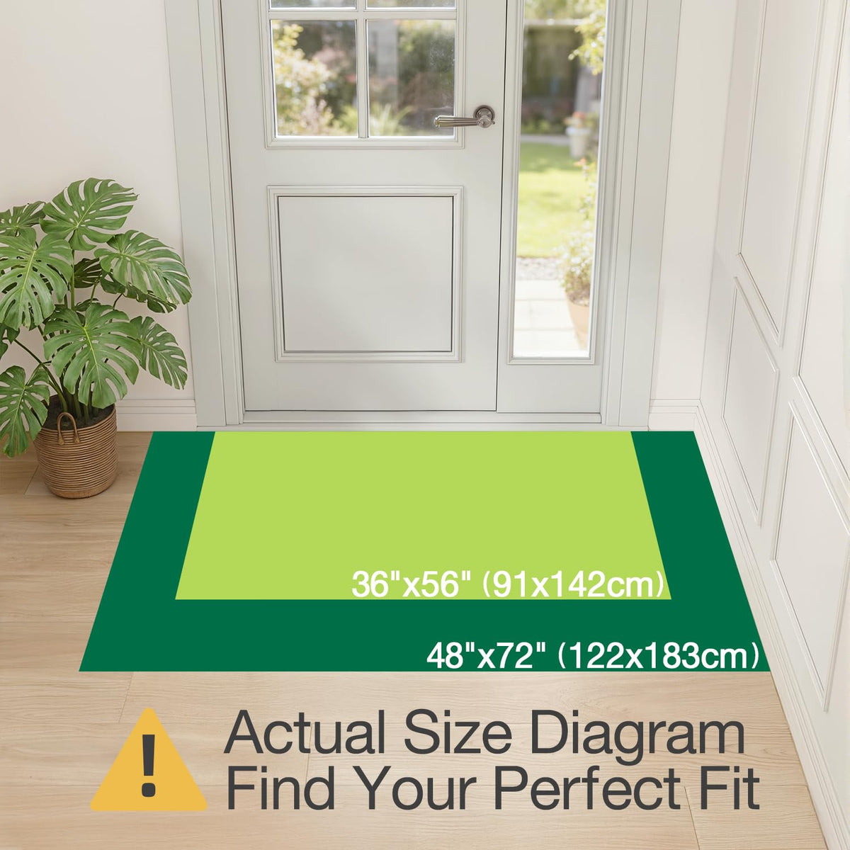 LUMI Non-Slip Rubber Backing door mat, secure grip on hard floors for high-traffic areas.