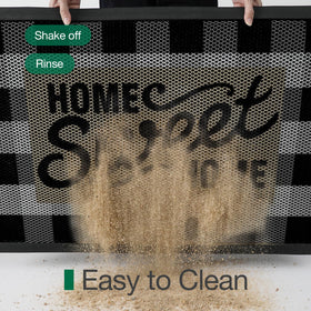 LUMI mat 36x59 is easy to clean and stain resistant for busy homes.