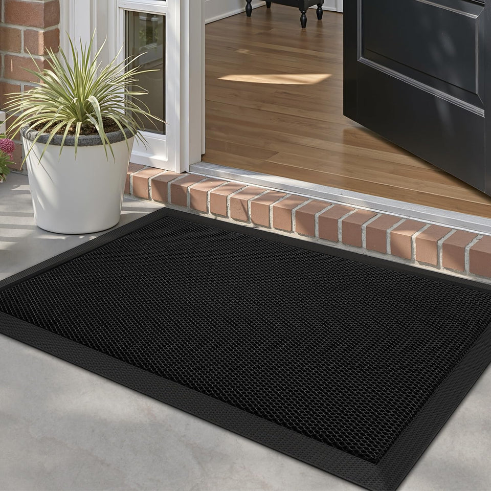 LUMI Front Door Mat 24x36 at outdoor entrance traps dirt and moisture.