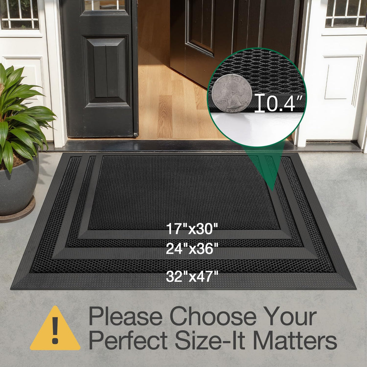LUMI Front Door Mat 3D weave surface enhances durability and comfort.