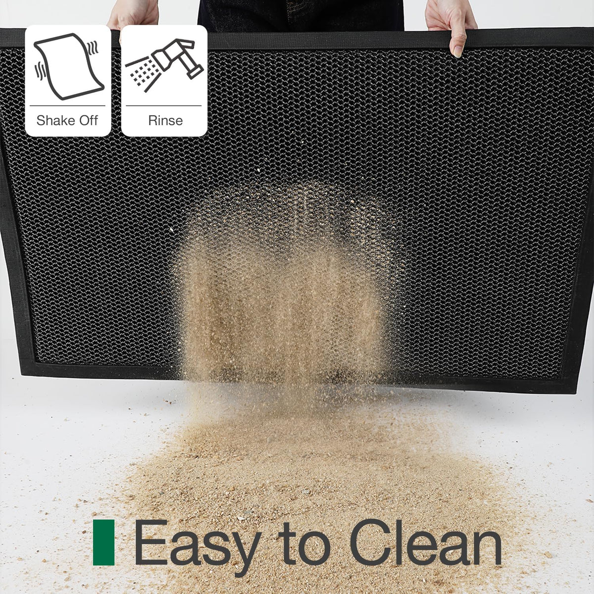 LUMI Front Door Mat's low-profile 0.4 inch fits under most doors.