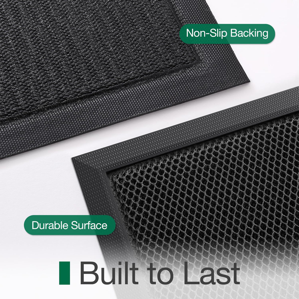 LUMI Front Door Mat cleans quickly by shaking, vacuuming, or hose rinsing.