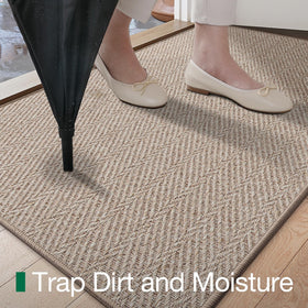 LUMI herringbone design indoor mat adds stylish texture to any room