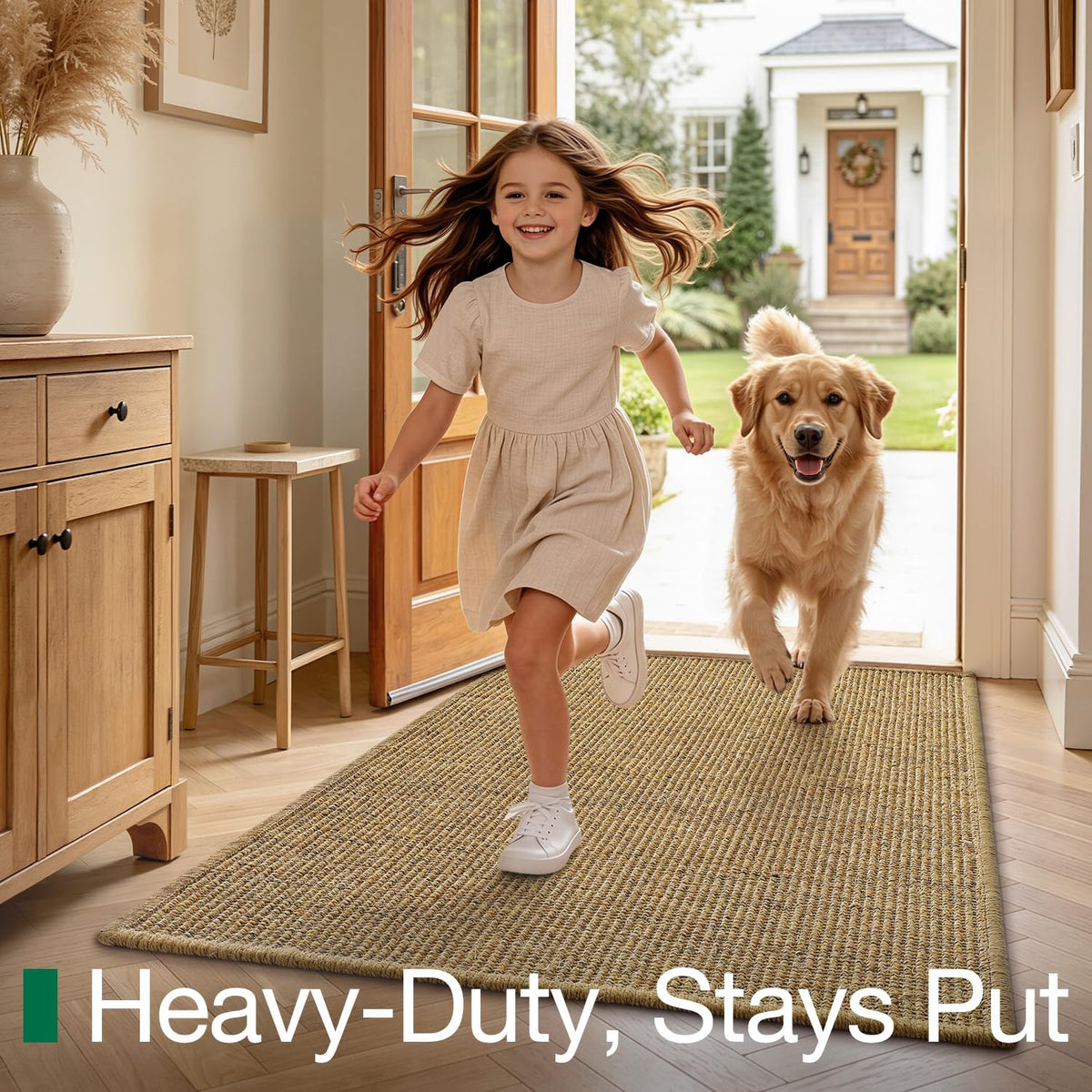 LUMI tightly woven sisal mat, high-traffic durability for everyday use