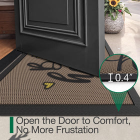 LUMI non-slip rubber back door mat stays secure on hard floors