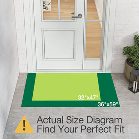 LUMI door mat 36x59 with non-slip backing reduces slips on hard floors.
