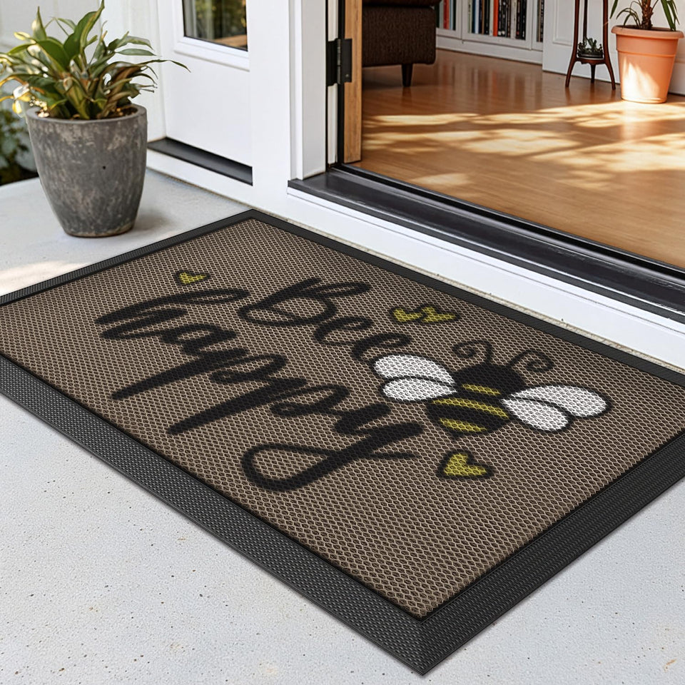 LUMI outside welcome door mat traps dirt at the entry for a cleaner home