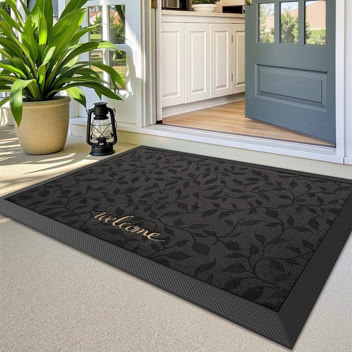 LUMI premium front door mat 24x36 showcases durable construction for busy entryways.
