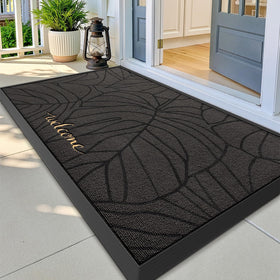 LUMI premium front door mat 32x47 showing dirt-trapping surface for busy entryways