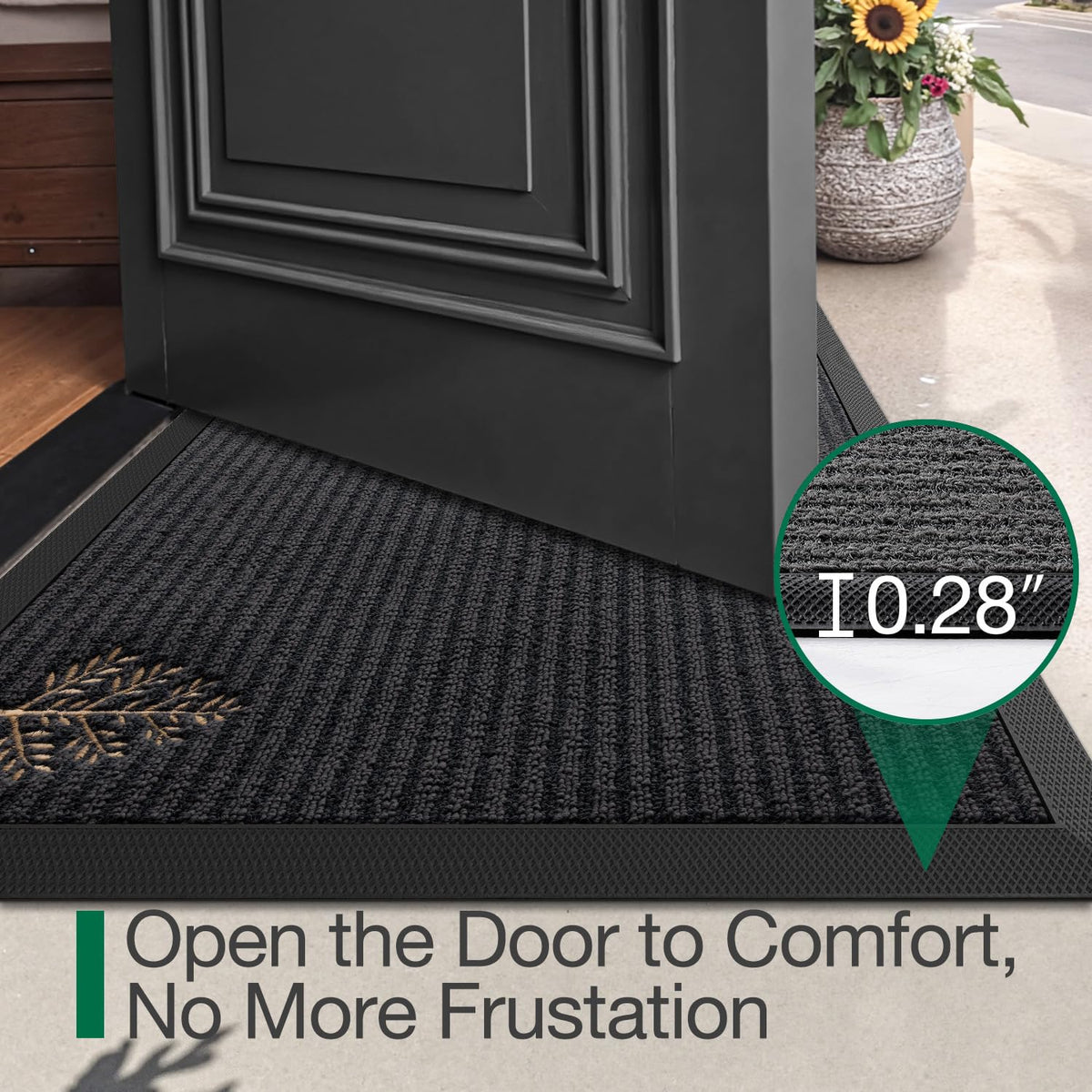 LUMI Premium Front Door Mat dirt-trap design resists stains while keeping entry neat.