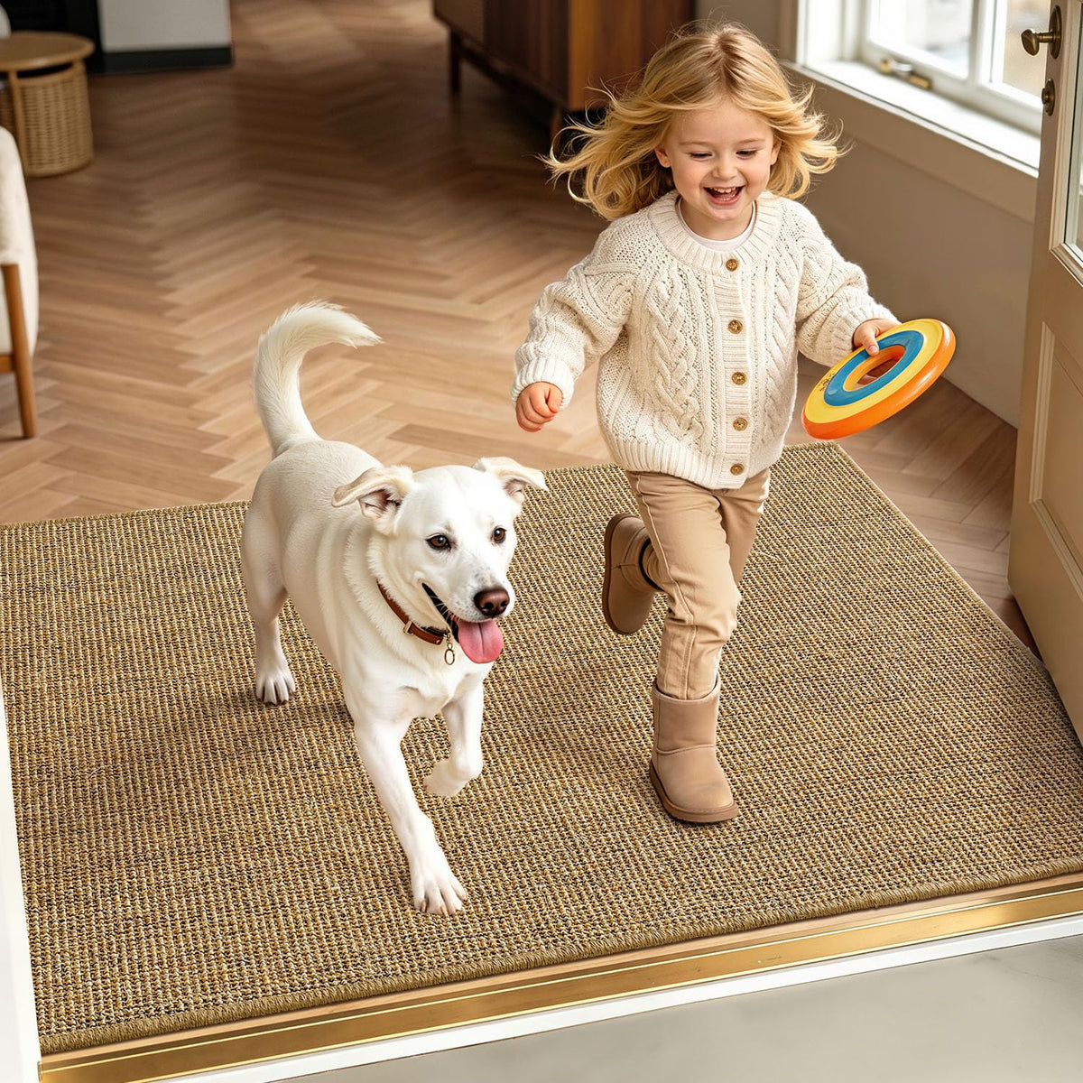 LUMI sisal door mat entryway texture highlighting organic weave and warmth.