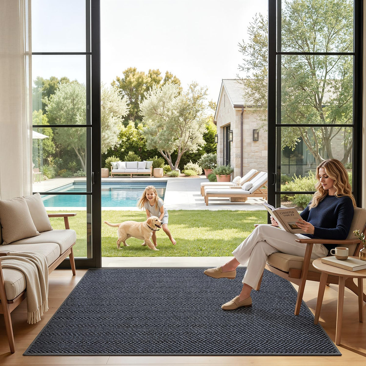 LUMI Stain-resistant material, easy to clean and maintain, keeping entrances fresh.