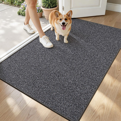 LUMI ultra thin door mat in dark gray for a sleek, low-profile entrance