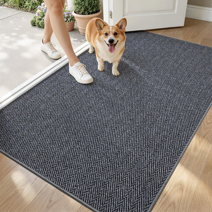 LUMI Ultra-Thin Door Mat rolled out in hallway, space-saving and reduces tripping risk.