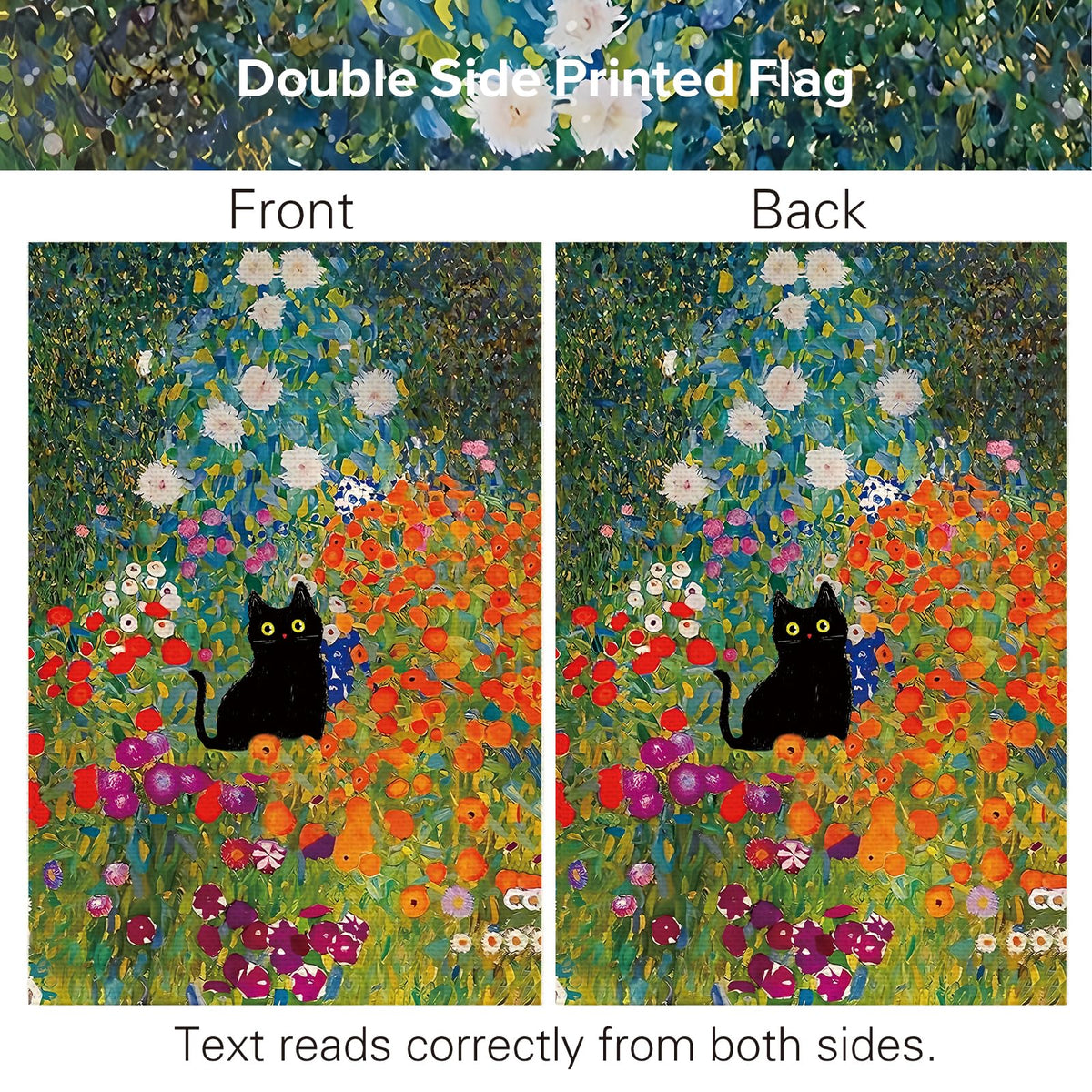 Lumifan Spring Cat Flag durable fabric preserves colors across seasons.