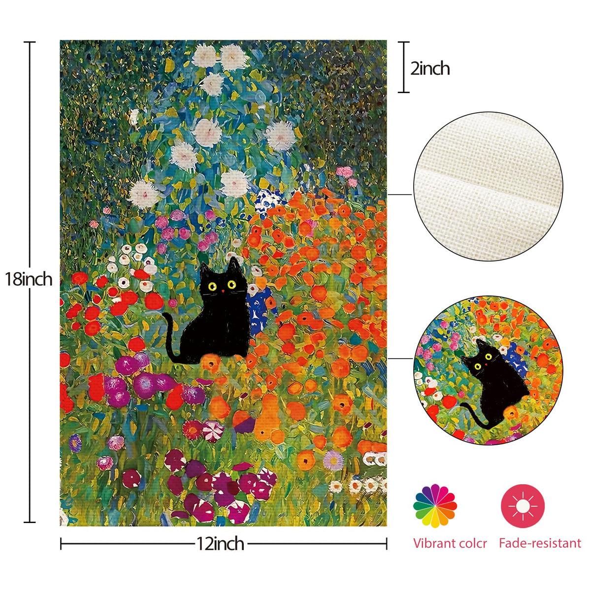 Lumifan Spring Cat Flag stitching detail highlights reinforced seams.