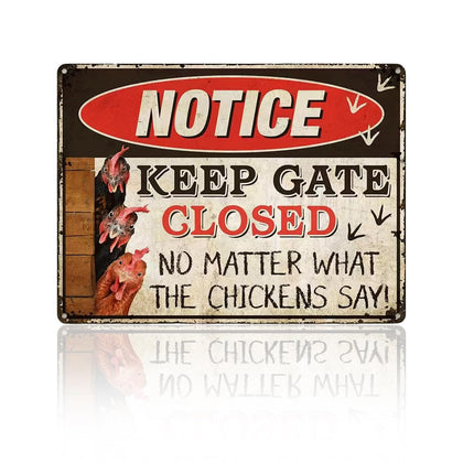 Lumifan vintage metal sign for chicken coop decor with durable finish.
