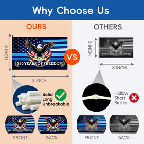 Lumigrain 11x8 inch flag design delivers bold, legible visuals.