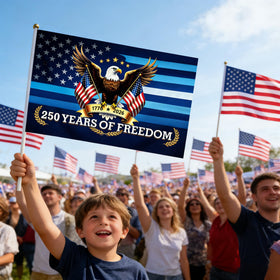 Lumigrain family-wave flags enhance shared festive moments.
