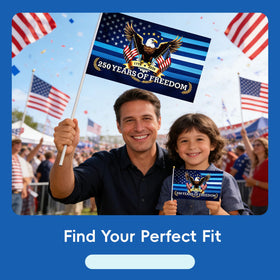 Lumigrain parade-ready flags ideal for July 4th and school events.