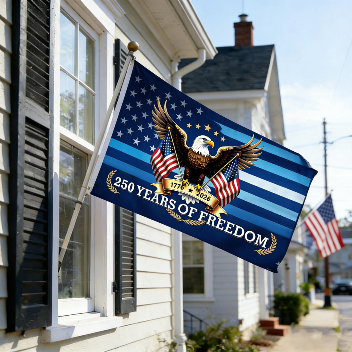 Lumigrain standard flagpole-attachment compatible flag for easy mounting.