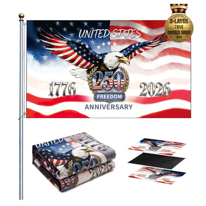 LUMIGRAIN USA flag 3x5 double-sided for porch or yard displays
