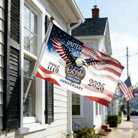 LUMIGRAIN flag with brass grommets and reinforced header for secure outdoor mounting