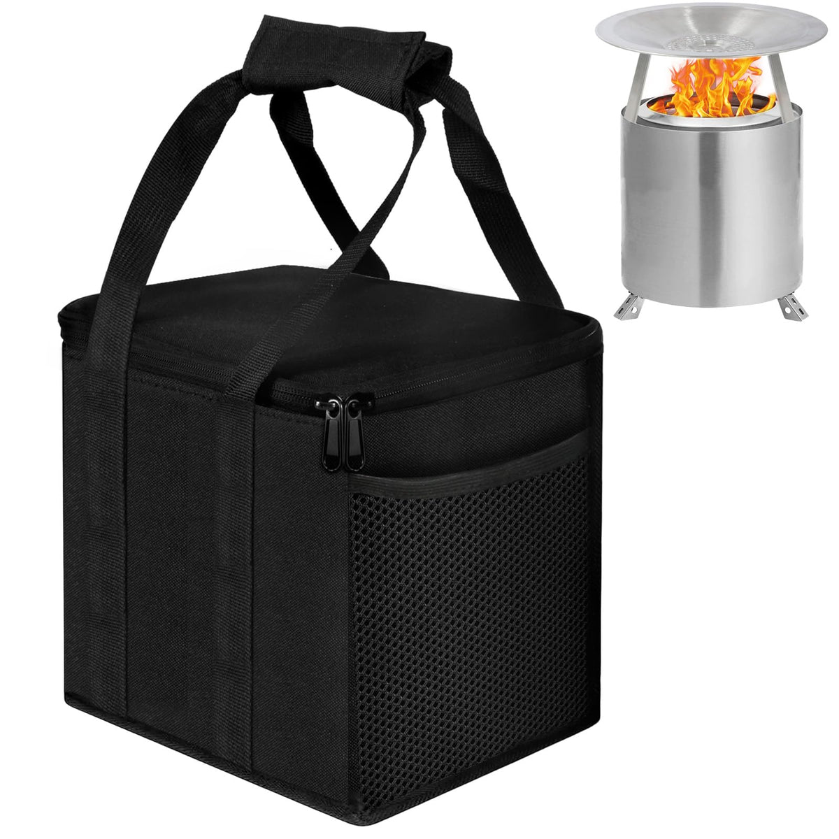 Lunies fire pit bag with 12x12x10 Mesa XL compatibility and portable storage